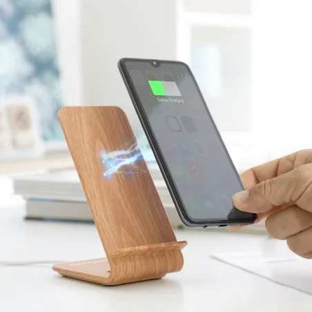 Belaidis medžio efekto įkroviklis su stovu Qistan InnovaGoods